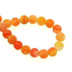 String beads natural Agate orange ball matte 6 mm ~ 65 pieces