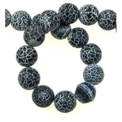 String beads natural Agate black ball matte 12 mm ~ 33 pieces