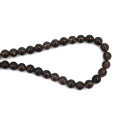 String of Semi-Precious Stone Beads Natural Smoky QUARTZ   Grade A / Ball: 10 mm ~ 40 pieces