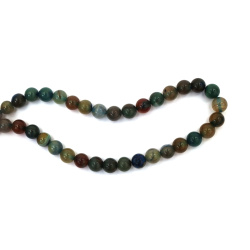 Șirag de mărgele din piatră semiprețioasă agat vopsit multicolor (asortate) – rotunde 10 mm, ~39 buc., pentru bijuterii handmade creative și atrăgătoare