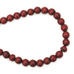 Gemstone Beads Strand, Synthetic Turquoise, Round, Red, 10mm ~38 pcs