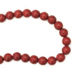 Gemstone Beads Strand, Synthetic Turquoise, Round, Red, 12mm, ~33 pcs