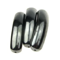 Gemstone Beads Strand, Magnetic Synthetic Hematite, 36x9x5mm, hole 1.5-2mm
