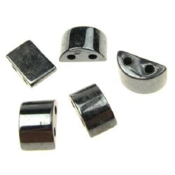 Gemstone Beads Strand, Magnetic Synthetic Hematite, 2 holes, 13x6mm, 10 pcs