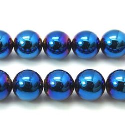 Not Available Online. You can also buy at EM ART stores and at +359 884 000 893 Gemstone Beads Strand, Non-Magnetic Synthetic Hematite, Blue, Round, 6mm, ~67 pcs