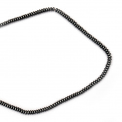 Not Available Online. You can also buy at EM ART stores and at +359 884 000 893 Gemstone Beads Strand, Non-Magnetic Synthetic Hematite, Flat Round, 4x2mm, ~190 pcs