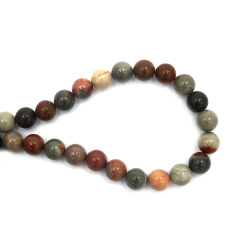 String of Semi-Precious Stone Beads POLYCHROME JASPER Extra Quality / Ball: 10 mm ~ 37 pieces