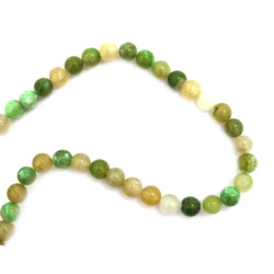 String beads crackedstone Agate  yellow-green ball 8 mm ~ 48 pieces