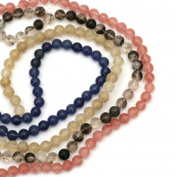 Margele Cuart ASSORTAT Perle din șnur de 10 mm piatră semiprețioasă ~ 38 bucăți