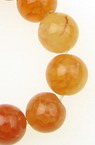 Χάντρα στρογγυλή crackle από ημιπολύτιμες πέτρες Αχάτη 10 mm πορτοκαλί ± 38 τεμάχια