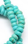 Gemstone Beads Strand, Synthetic Turquoise, Abacus, 6x4mm, ~94 pcs