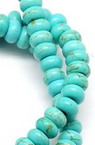 Gemstone Beads Strand, Synthetic Turquoise, Abacus, 8x5mm, ~80 pcs