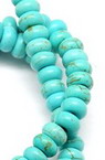Gemstone Beads Strand, Synthetic Turquoise, Abacus, 10x6mm, ~45 pcs