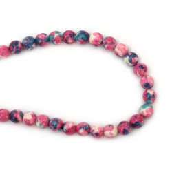 Gemstone Beads Strand, Synthetic Turquoise, Round, Colorful, 8mm, ~48 pcs