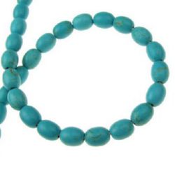 Gemstone Beads Strand, Synthetic Turquoise, Oval, 6x8 mm, ~50 pcs