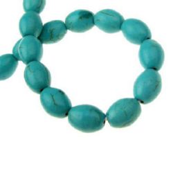 Gemstone Beads Strand, Synthetic Turquoise, Oval, 8x12 mm ~32 pcs