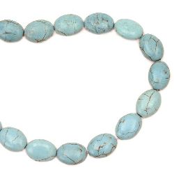 Gemstone Beads Strand, Synthetic Turquoise, Oval, 13x18x7mm ~22 pcs
