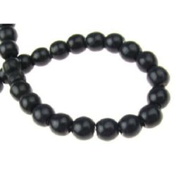 Gemstone Beads Strand, Synthetic Turquoise, Round, Black, 6mm ~68 pcs