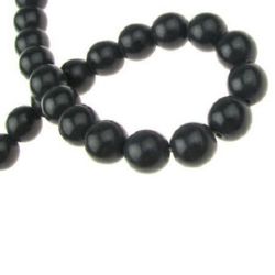 Gemstone Beads Strand, Synthetic Turquoise, Round, Black, 10mm, ~40 pcs