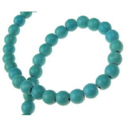 Gemstone Beads Strand, Synthetic Turquoise, Round, 6mm, ~66 pcs