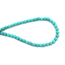 Gemstone Beads Strand, Synthetic Turquoise, Round, 8mm, ~49 pcs