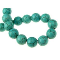 Gemstone Beads Strand, Synthetic Turquoise, Round, 10mm, ~38 pcs