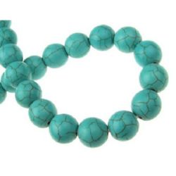 Gemstone Beads Strand, Synthetic Turquoise, Round, 12mm, ~32 pcs
