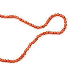 String Beads Semi-Precious Stone TURCOASE Synthetic Orange Dark Bead 4mm ~100 Pieces