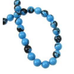 Margele de sfoară piatră semiprețioasă TURCOASE bilă de culoare sintetică 6 mm ± 66 bucăți