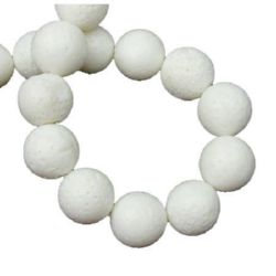 Stoc epuizat. Primeste notificare pe email cand produsul revine in stoc Șir mărgele din piatră semiprețioasă bola albă CORAL 12 mm ~ 34 bucăți