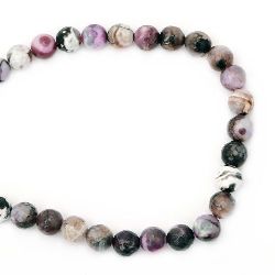 Наниз мъниста полускъпоценен камък АХАТ циклама микс топче фасетирано 14 мм ~ броя