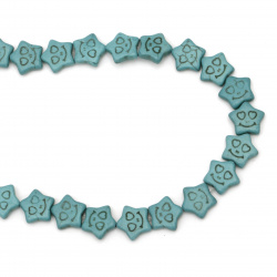 String beads semi-precious stone TURCOASE synthetic star 16x15x5 mm ~ 28 pieces
