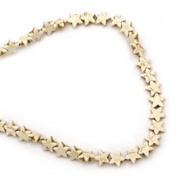 String beads semi-precious stone TURCOASE synthetic white star 12x12x5 mm ~39 pieces