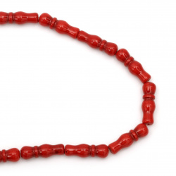 String beads semi-precious stone TURCOASE synthetic red figure 10x31 mm ~ 13 pieces