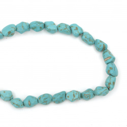 String Synthetic TURQUOISE Stone Beads / ASSORTED Shapes, 8x10 mm ~ 37 pieces