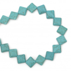 String Synthetic TURQUOISE Stone Beads / Rhombus, 16x16x6 mm ~20 pieces