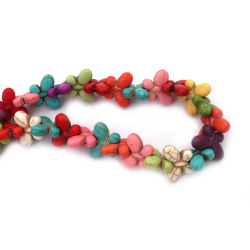 String of Semi-precious Stone Beads, Multicolored Synthetic TURQUOISE / Butterfly: 20x15x5 mm ~ 15 pieces