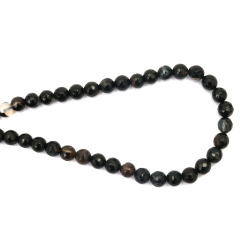 AGATE Gemstone Beads Strand, semi-precious stone, BLACK ball faceted 8 mm ~47 pieces