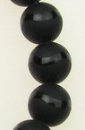 Όνυχας στρόγγυλη ημιπολύτιμη χάντρα 10 mm ματ μαύρο ζωγραφιστό ~ 39 τεμάχια