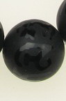 Όνυχας στρόγγυλη ημιπολύτιμη χάντρα 14mm μαύρο ματ με σχέδιο ~ 28 Κομμάτια