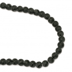 Șireturi mărgele piatră semiprețioasă ONYX bile vopsite negru 8 mm ~ 48 bucăți