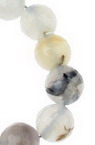 Natural White Agate Faceted, Round Beads 14mm ~ 29 pcs