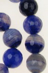 String beads striped blue ball faceted Agatestriped blue ball faceted  10 mm ~ 40 pieces