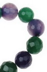 Colored Faceted Semi-precious Stone Beads / AGATE, MIX, Ball: 12 mm ± 32 pieces