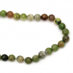 String beads  striped  stone Agate green bead faceted 12 mm ~ 32 pieces