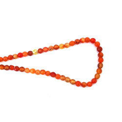 Șirag mărgele din agat portocaliu, rotunde fațetate 6 mm, ±66 bucăți – ideal pentru bijuterii handmade elegante