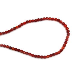 String of semi-precious stone beads - Faceted 4mm Orange Agate, approximately 93 pieces