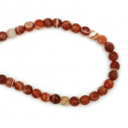 String beads striped stone Agate orange bead faceted 6 mm ~63 pieces