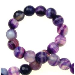 String beads striped stone Agate purple ball faceted 8 mm ~ 48 pieces