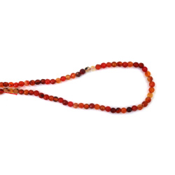 Dark Orange Agate Beads Strand, Faceted 4 mm Round ±90 pcs – Perfect for Delicate Jewelry Designs